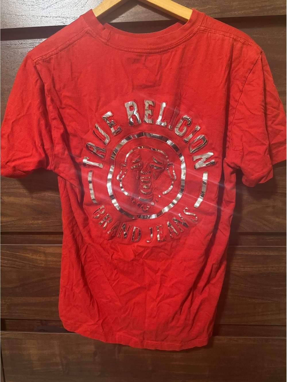 True Religion Brand Jeans Red Graphic T-Shirt Large